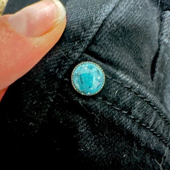 NYDJ Cropped Wide Leg Thick Hem High Rise Size with Blue Jewel Details 20W - Picture 5 of 6